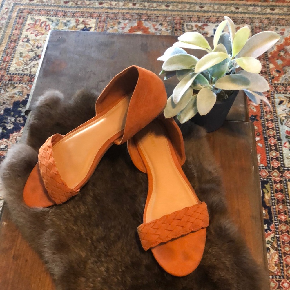 Rust orange braided suede Old Navy flats